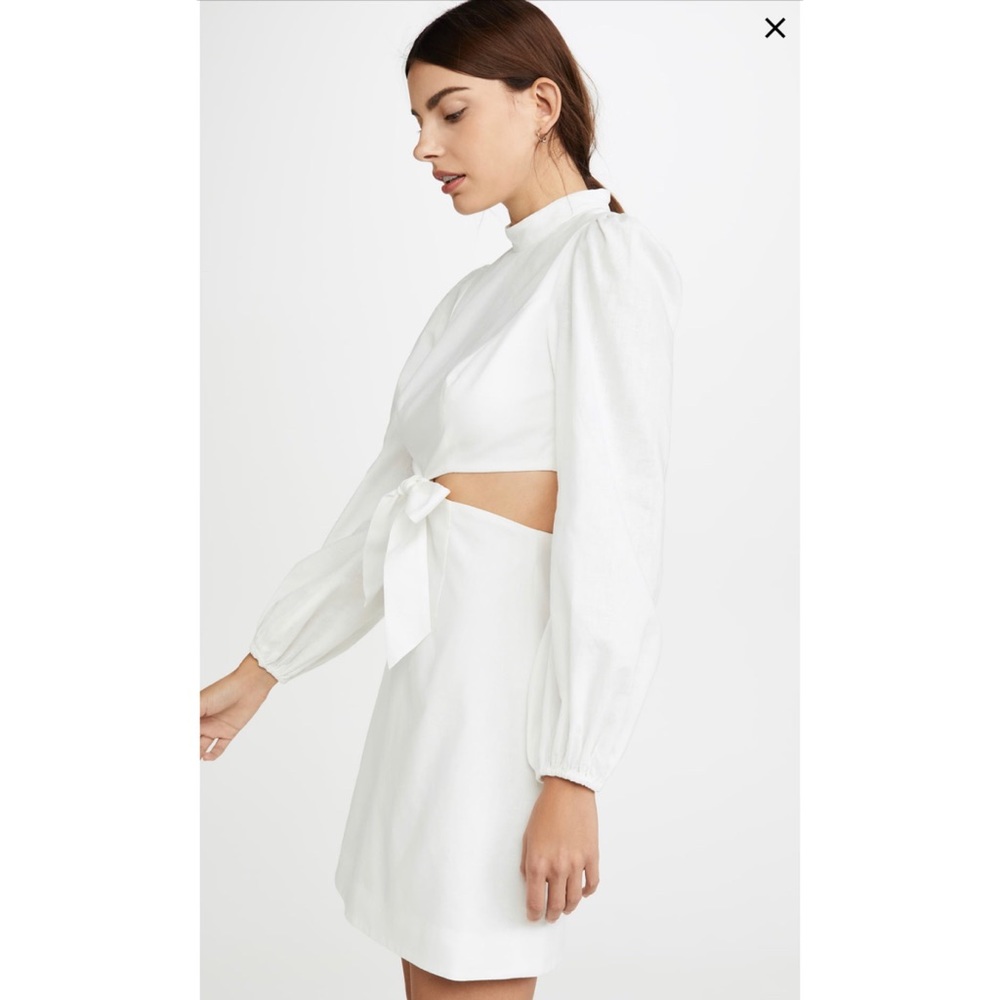 Zimmerman Zinnia Bow Cutout Short Dress White - Picture 5 of 16